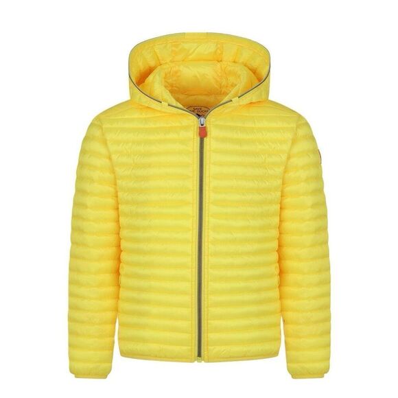 Save The Duck Toddler Yellow Quilted Hooded Water Proof Puffer Jacket 6 Kids